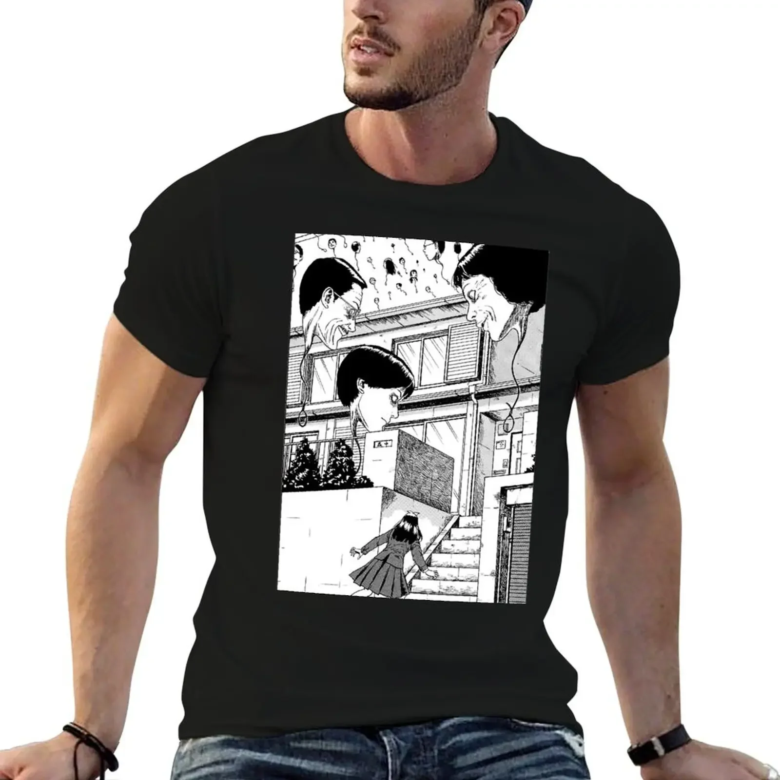 hanging balloons T-Shirt anime figures oversizeds customs design your own t shirts men