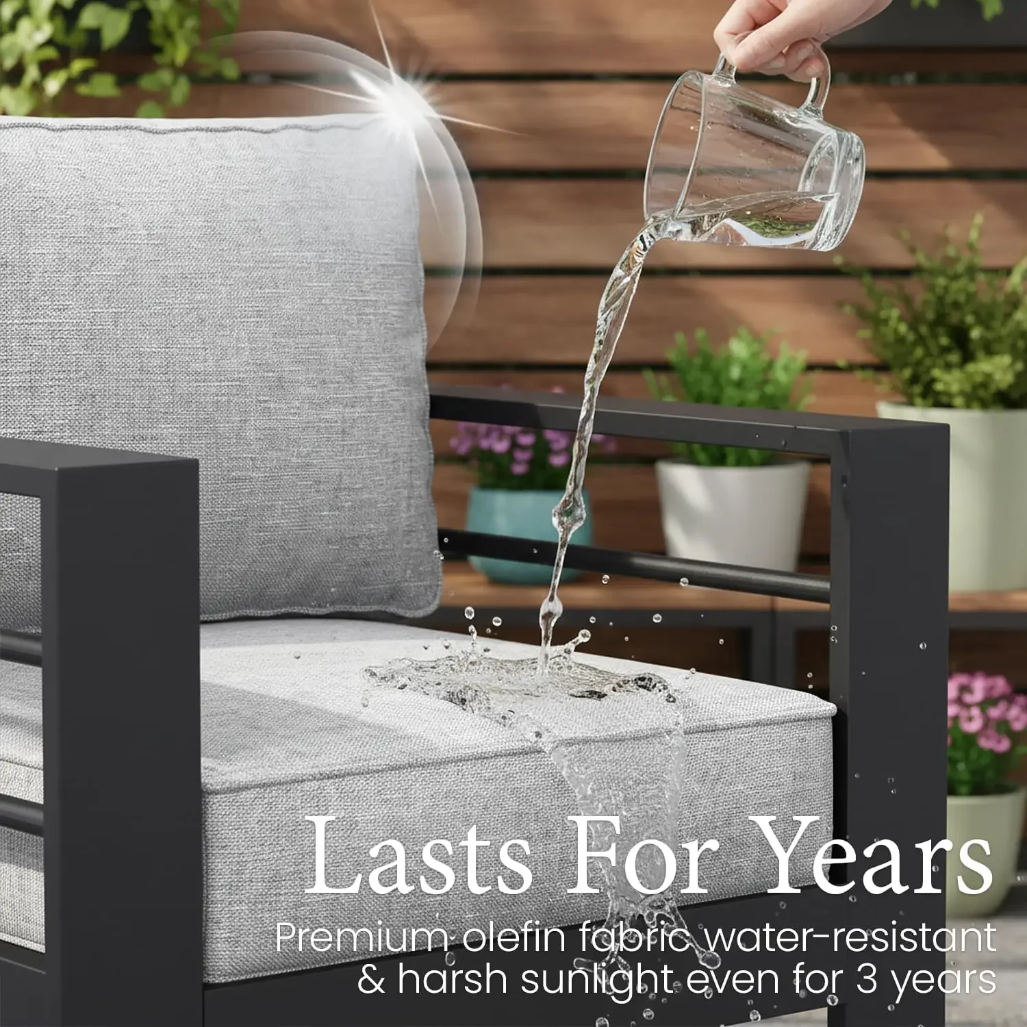 Outdoor Outdoor Aluminum Furniture Set 5 Pieces Patio Sectional Conversation Chat Sofa Modern Seating Set with Coffee Table - Aliexpress Deal