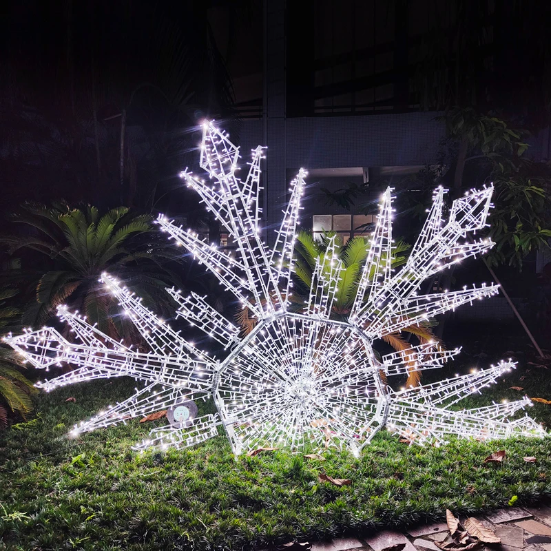 

new giant white lighted led christmas light 3Dgiant LED christmas snowflake motif light decor outdoor for decorative