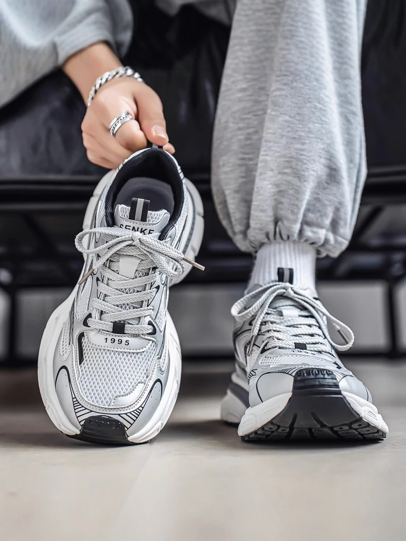 

Men's Casual Sport Shoes Fall Season Low Top Thick Bottom Heightening Leisure Sports Shoes Fashionable Dad Style Comfortable
