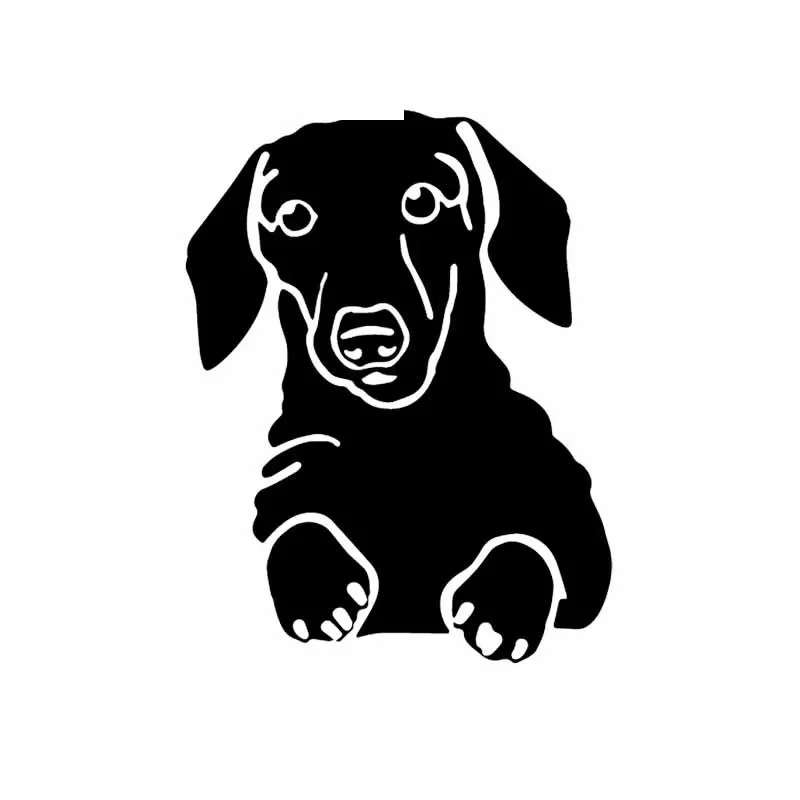 

Car Sticker Cute Creative Car Sticker Show Dog Breed Dachshund Dog Poses PVC Car Decoration Sticker Black/White, 15cm*12cm