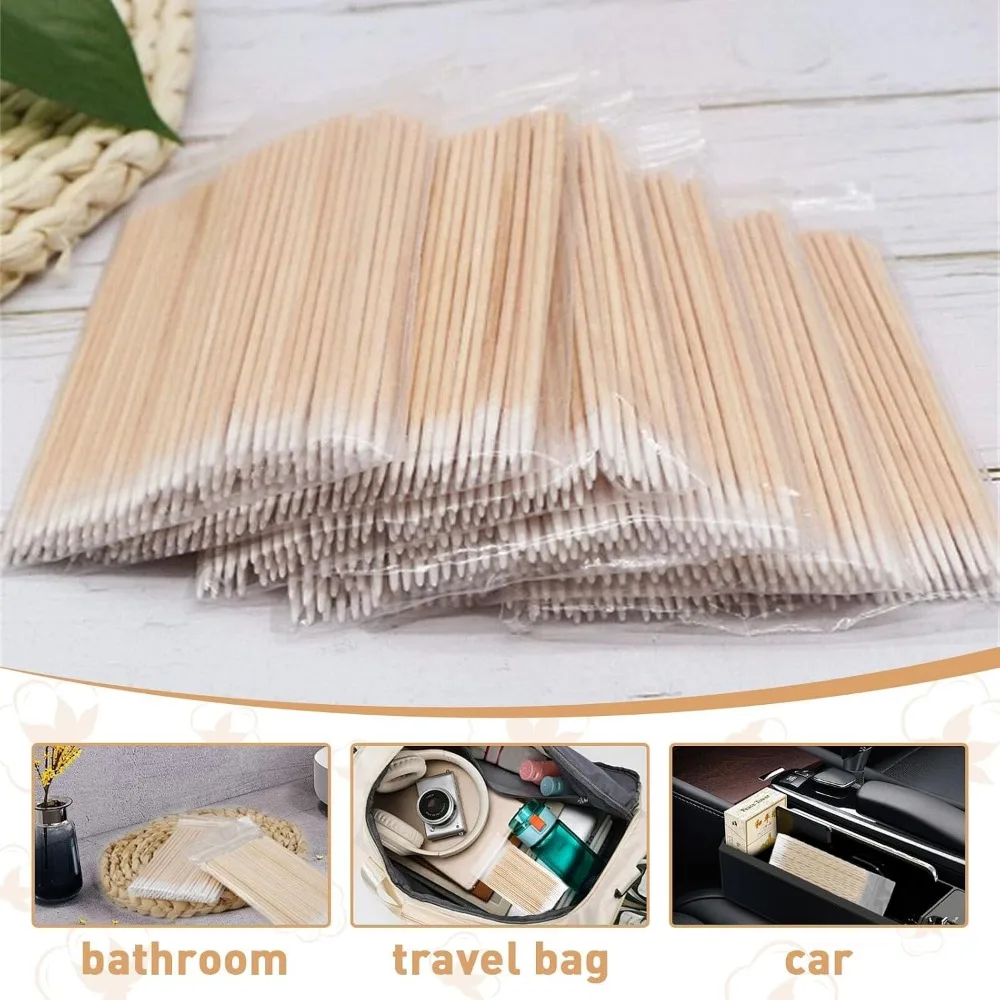 Disposable Wooden Micro Bud Swabs Lint Free Eyelash Extension Glue Removing Tools Makeup Mini Brush