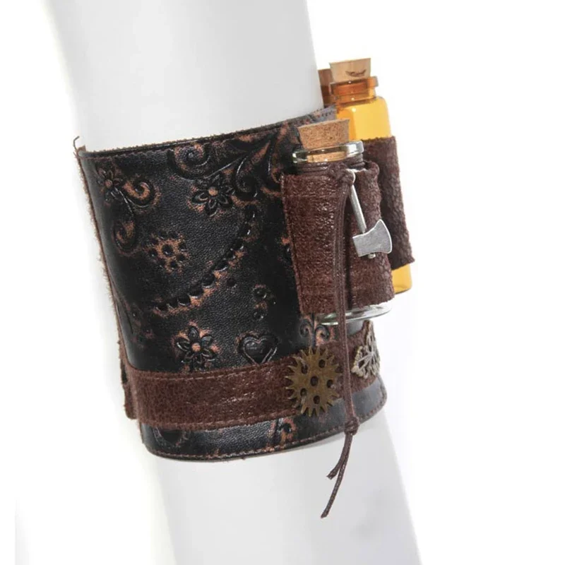 Steampunk Arm Cover Ring Accessoires Pantser Middeleeuwse Industriële Revolutie Alchemie Chemie Lederen Rekwisieten Kostuums Voor Vrouw