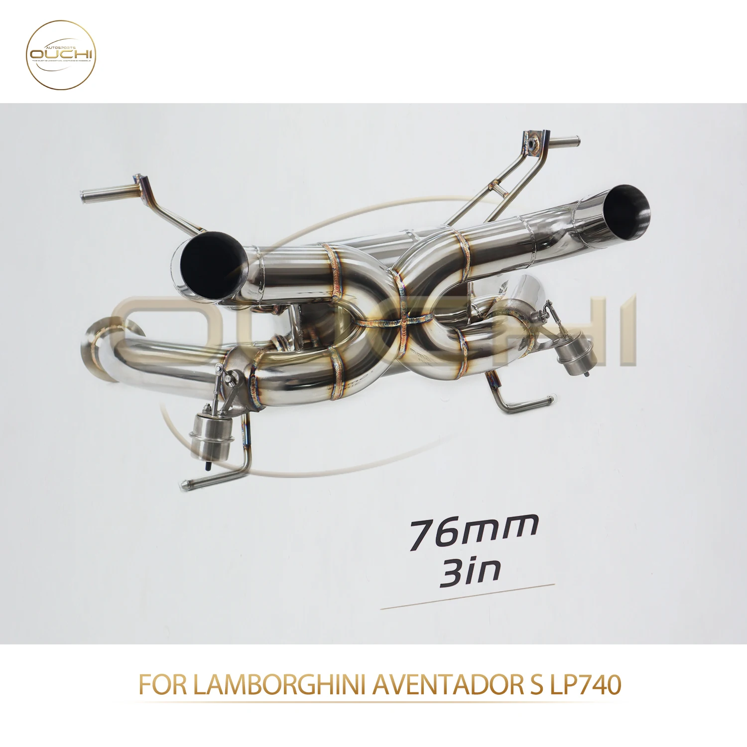 

OUCHI Factory Direct Sales SS304 for Lamborghini Aventador S LP740 Upgrade SVJ Pneumatic Valve Catback X-Pipe Design Exhaust