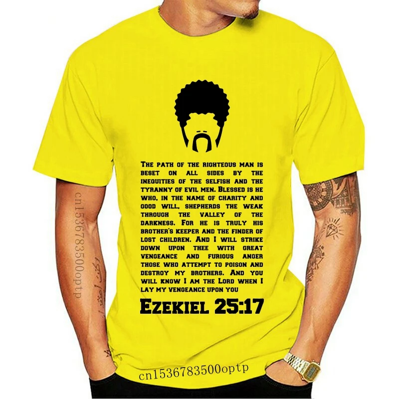 Pulp Fiction-Camiseta de manga corta para hombre y mujer, Camisa de algodón de Quentin Ezekiel 25 17, 1