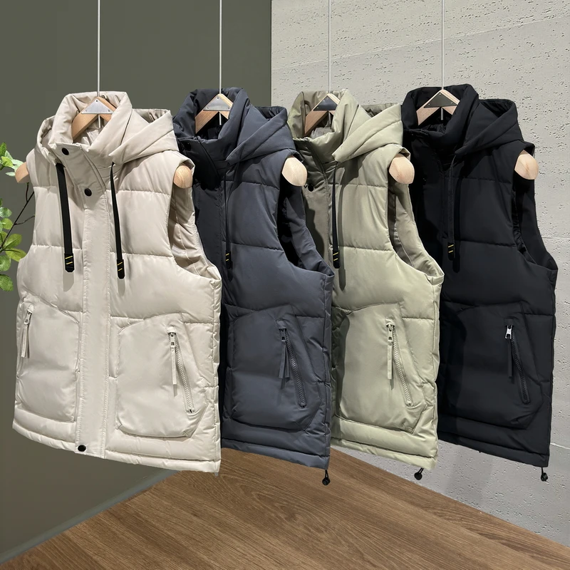 

Autumn and Winter Down Cotton Vest Men's and Women's New Trend Waistcoats Men Thick and Warm Vest Windbreaker Casual Waistcoats