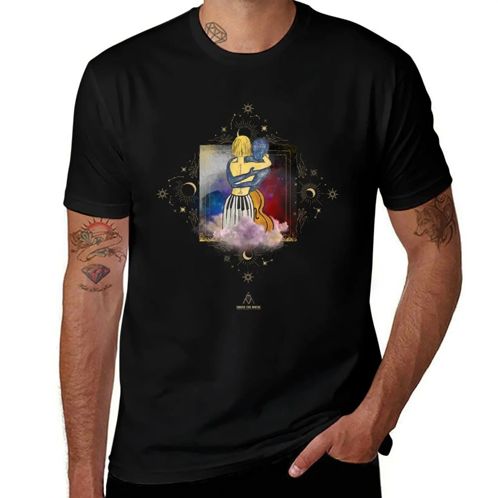 

Til Death Do Us Part : Piano & Cello Romance T-Shirt Street Art Print Tee Shirt