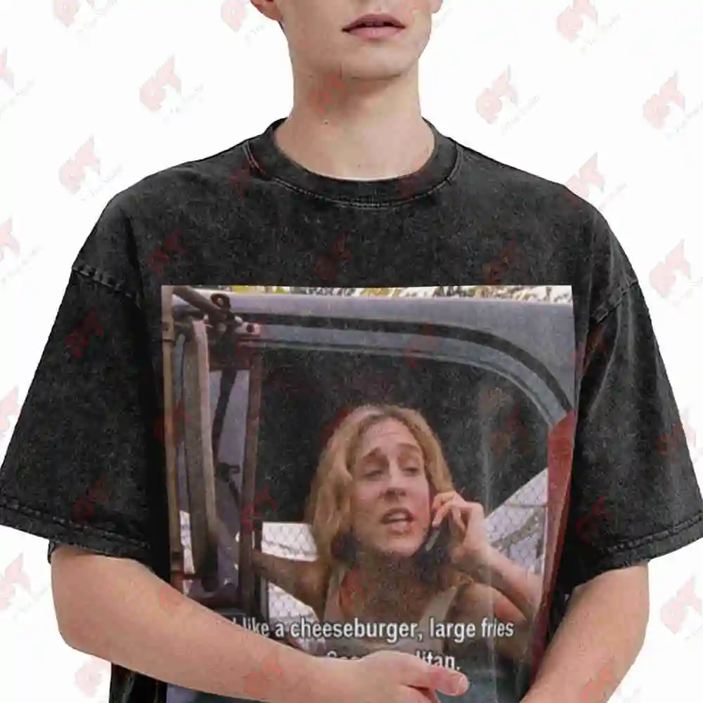 Carrie Bradshaw Sex And The City Vintage Washed Tee Pure Cotton T-Shirt
