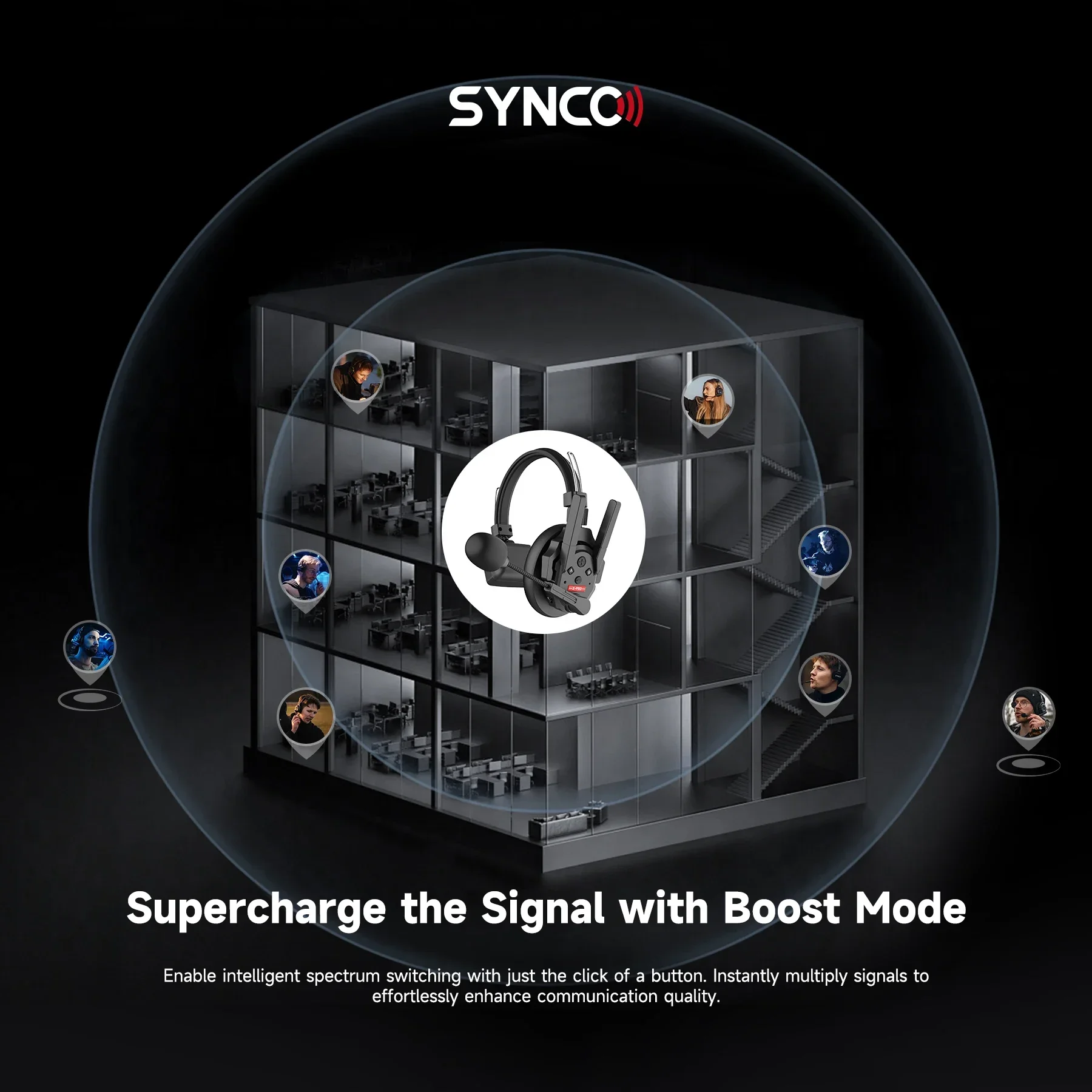 Synco Xtalk Pro X5 X2 X9 2.4G upgrade Full-Duplex Single-Ear Reduction Remote Headset Wireless Intercom System 500m Transmission