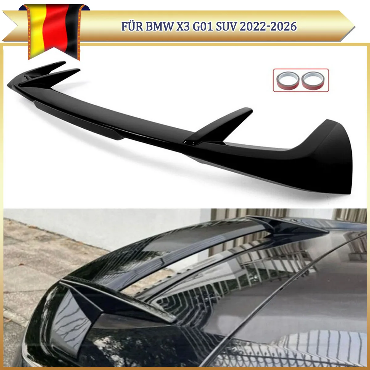 Für BMW X3 G01 M40i SUV IX3 2022-2023 M Performance Heckklappen-Spoiler Dachspoiler Ducktail Kofferraumflügel Auto-Zubehör