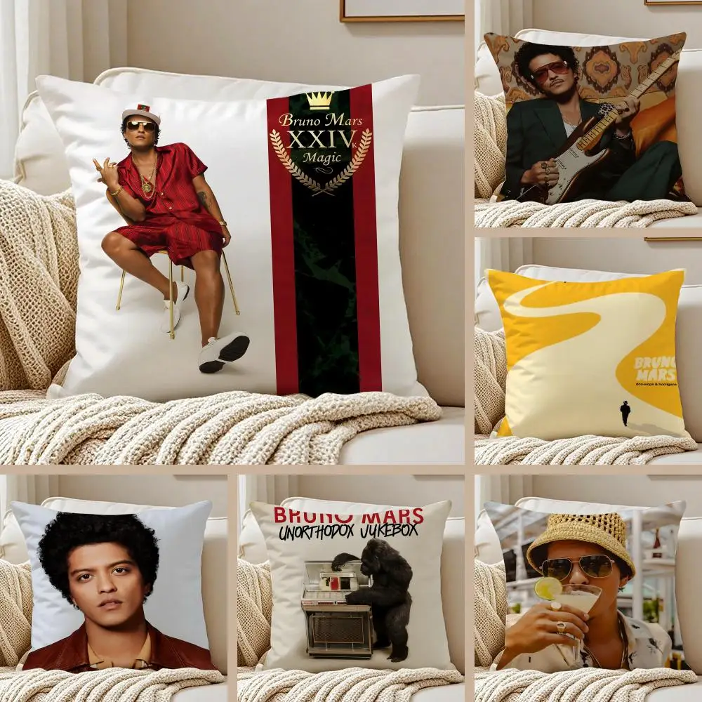 Bruno Mars Album Soft Plush Pillowcase Double-Sided Printed Cushion Cover Hidden Zipper Home Decor