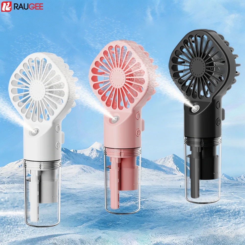 Ventilador humidificador portátil, mini ventilador de niebla de agua, ventilador de mano recargable por USB, ventilador de mano con pulverizador de niebla, pequeño ventilador de bolsillo con humidificador