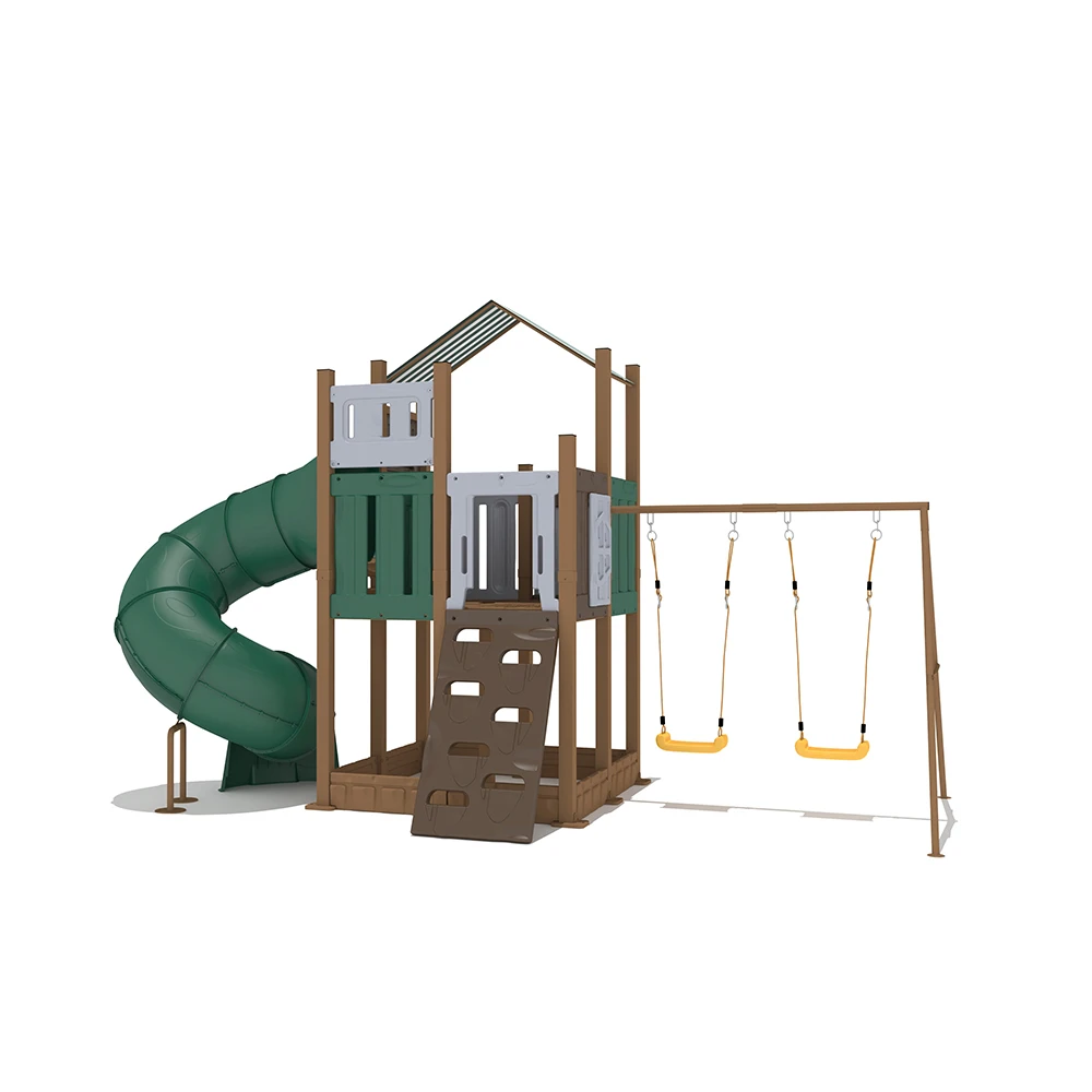 

Multifunctional Outdoor Plastic Children's Playground Set Durable Slide Tunnel Backyard Park Multifunctional Adventure Home