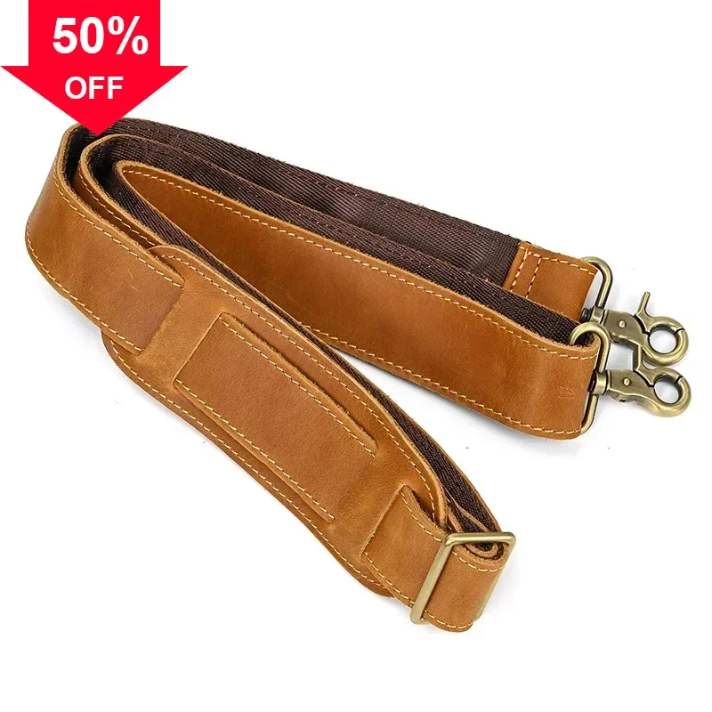 메신저 남성용 가방 스트랩용 빈티지 가죽 어깨 조절 가능 롱