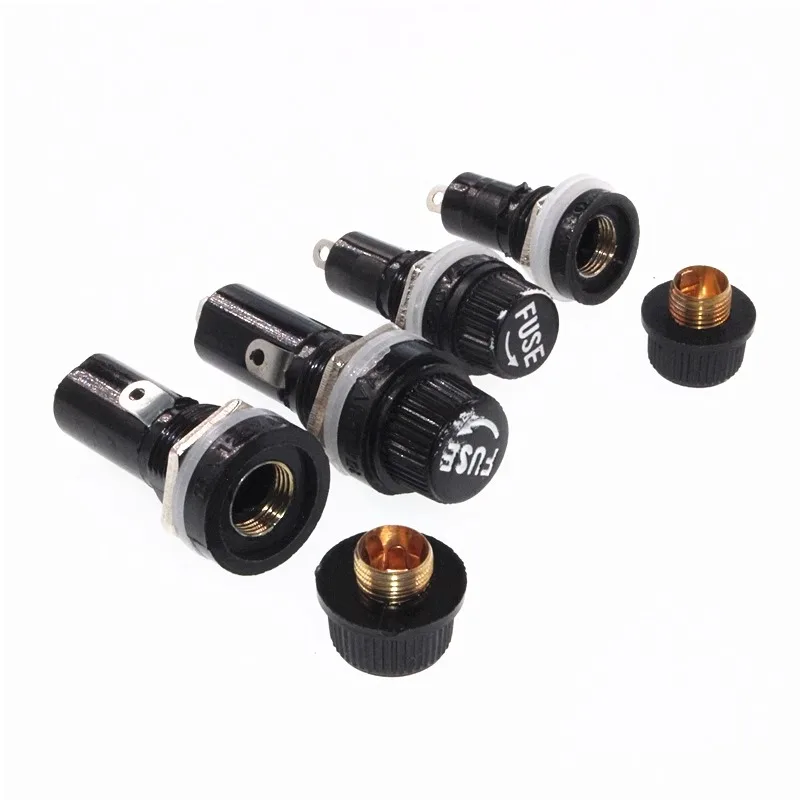 10PCS BLX 5*20 6*30MM Fuse Safety Tube Seat Black Knob Seat PCB 5x20mm Fuse Socket 6x30 The Base