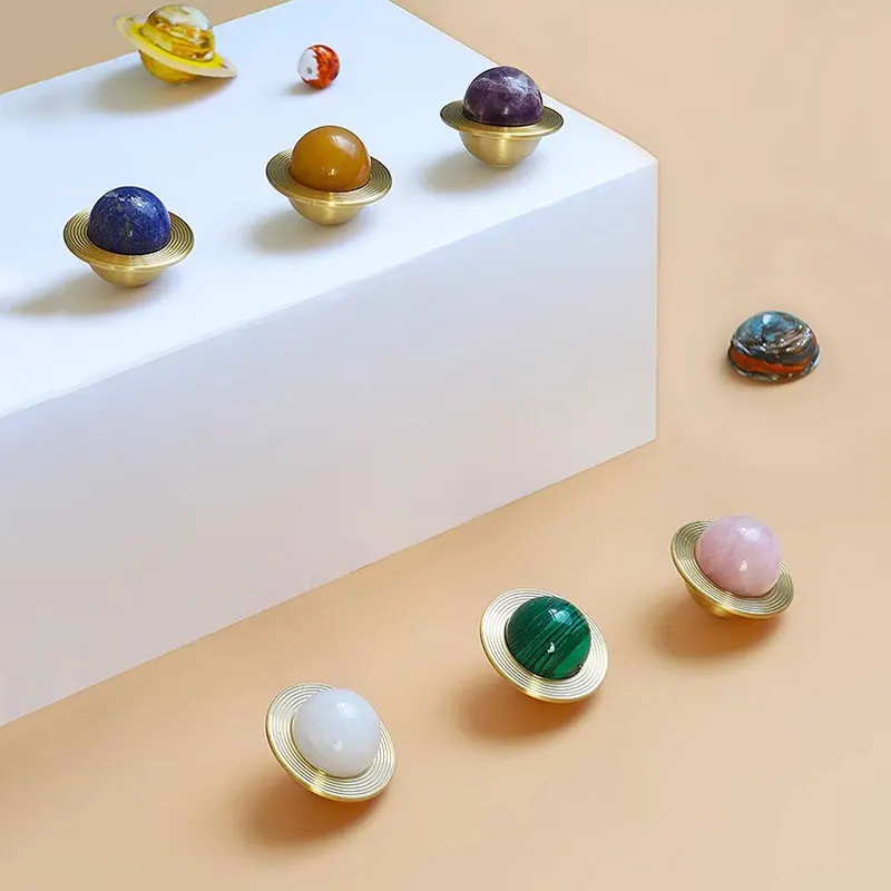 

Natural Jade with Brass Cabinet Handles Home Decor Pink Drawer Knobs Light Luxury Wardrobe Pulls Single Hole Furniture Hardware