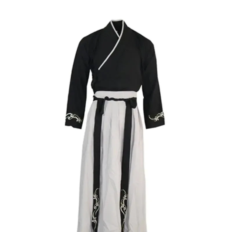 الأزواج الصينية التقليدية Hanfu التطريز مهرجان مرحلة الأداء الرقص الشعبي زي هان سلالة ملابس السيوف القديمة