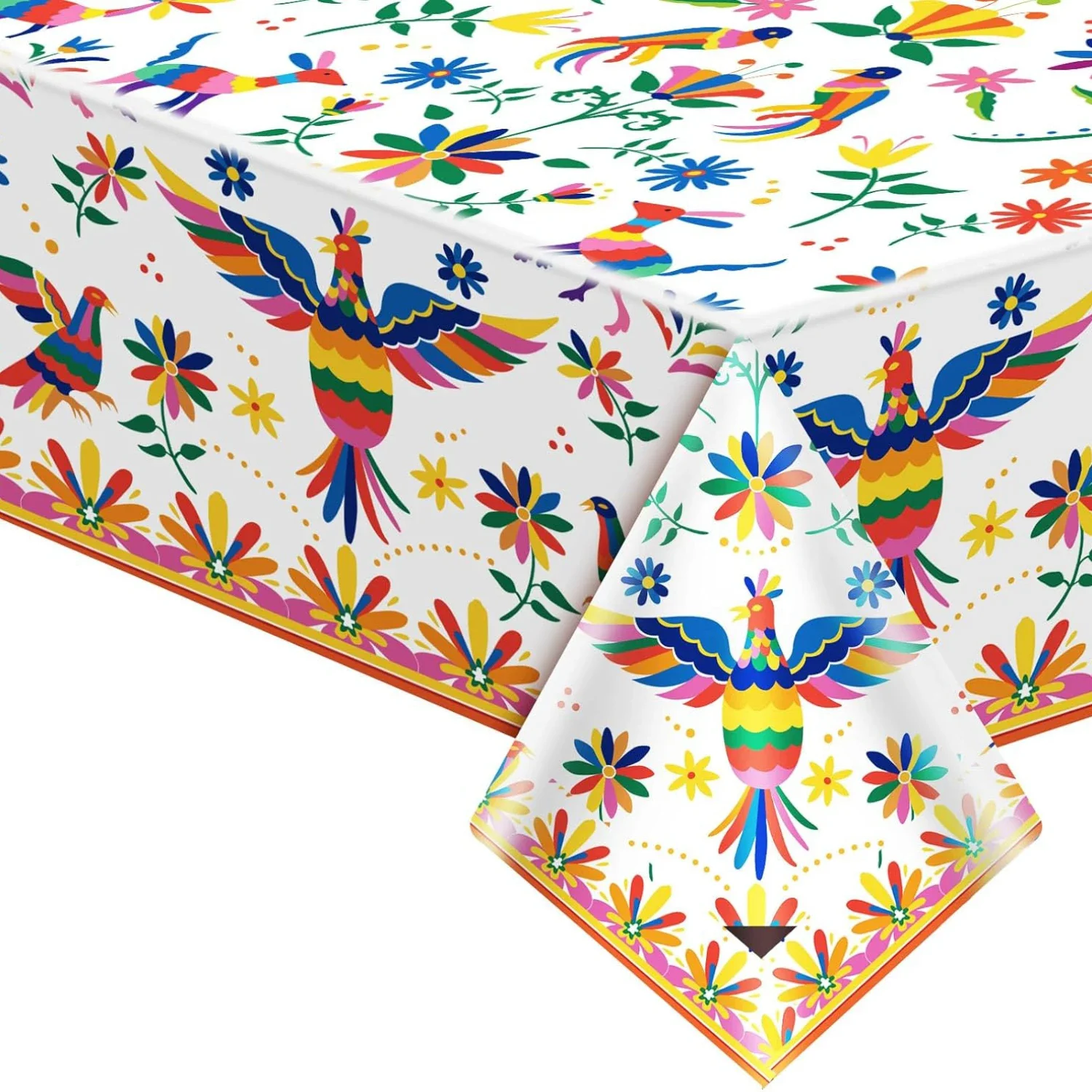 Mexican Day of The Dead Floral Birds Rectangle Tablecloth Holiday Party Decor Reusable Waterproof Tablecloth Table Decorations