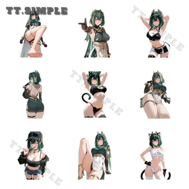 TT Genshin Impact Nefer Car Stickers Sexy Girl  Attractive Decal Occlusion Scratch Graphics Vinyl DIY Car Decoration
