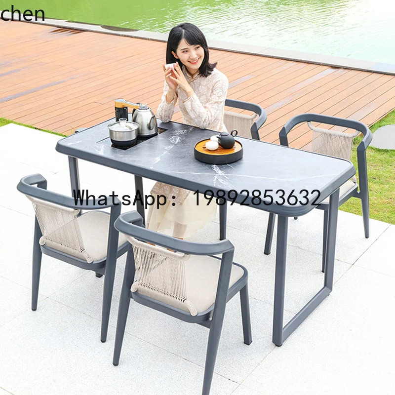 

. Balcony tea table and chair combination modern simple small apartment living room household small tea table tea table