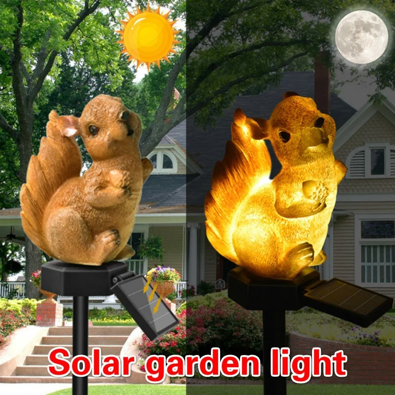 

1pcs Outdoor Solar LED Light Squirrel Lamp Waterproof Yard Landscape Squirrel Shape Decorative Light for Garden Yard