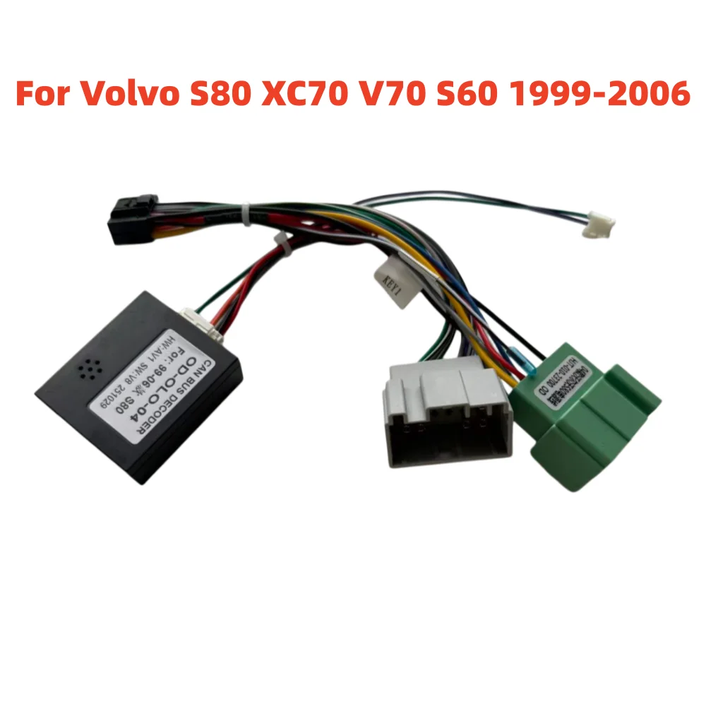 Canbus Box Decoder OD-OLO-04 SWC Plug& Play Android 2 Din GPS Car Radio 16 Pin Power Cable For Volvo S80 XC70 V70 S60 1999-2006