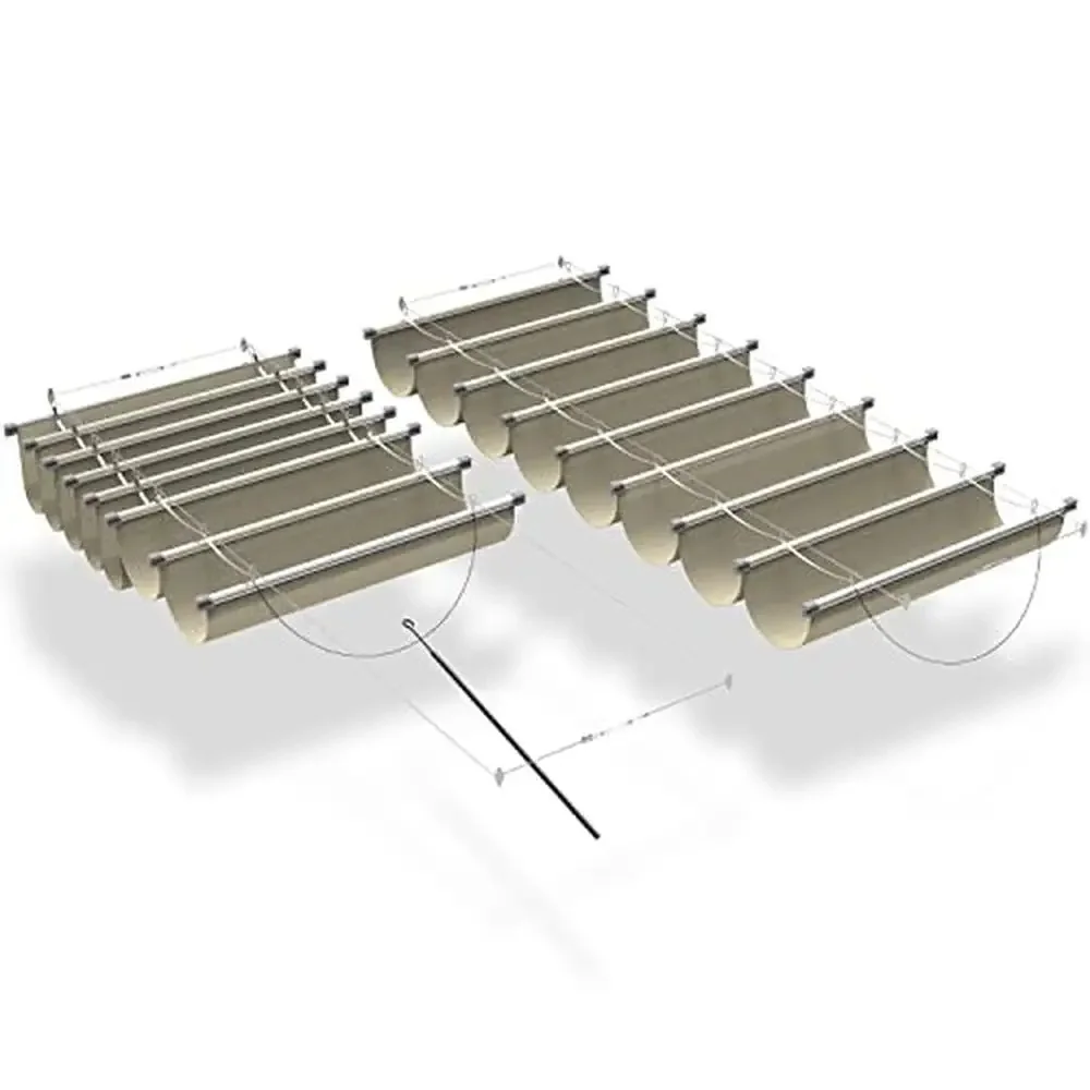 

Retractable Wave Sun Shade Canopy Pergola Cover Sail Awning Patio Yard Deck Outdoor Premium Polyethylene U-Shaped Design Protect