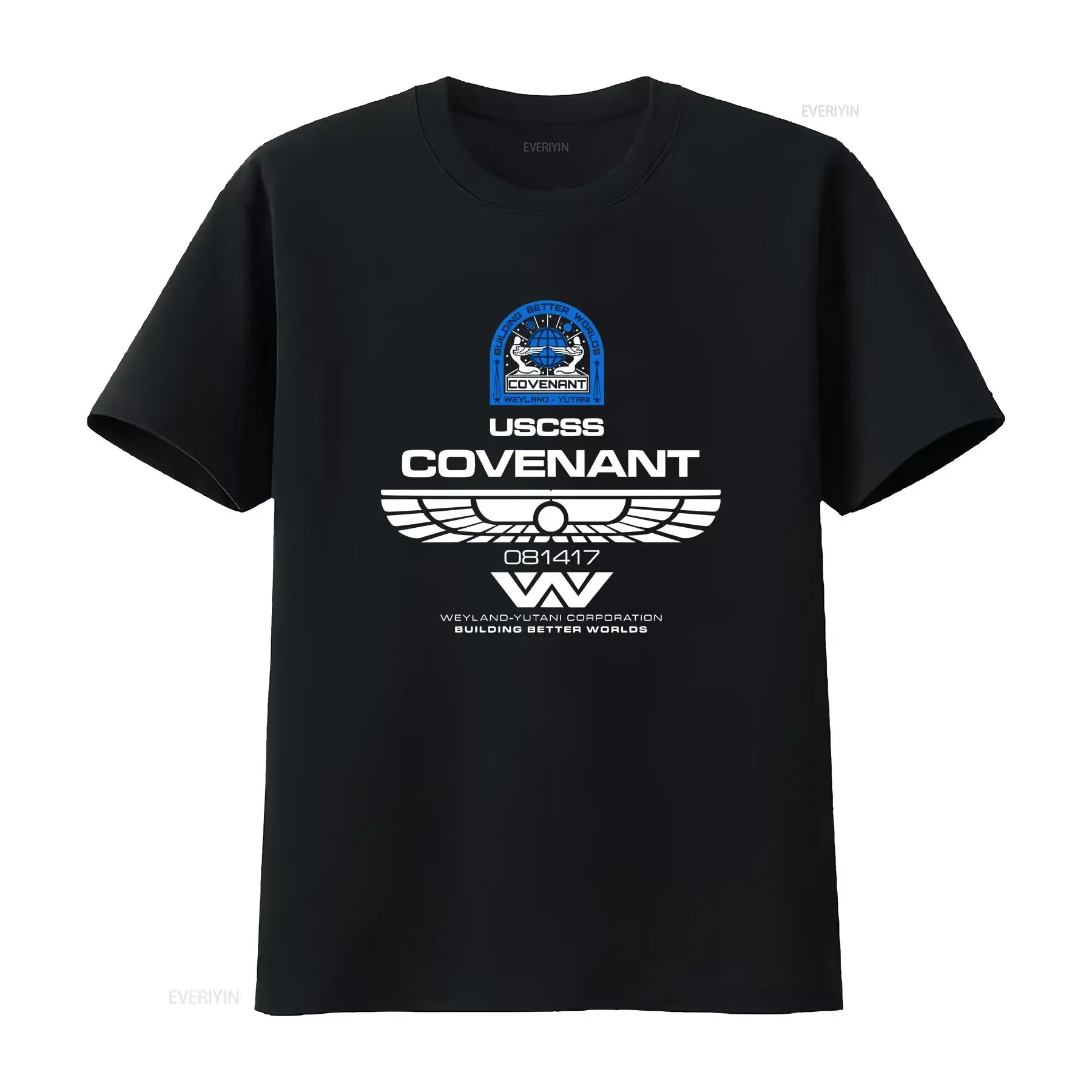 Alien Covenant Crew Member Mens T Shirt vintage Washed Comfortable homme designer clothes Slightly streetwear Versatile fashion