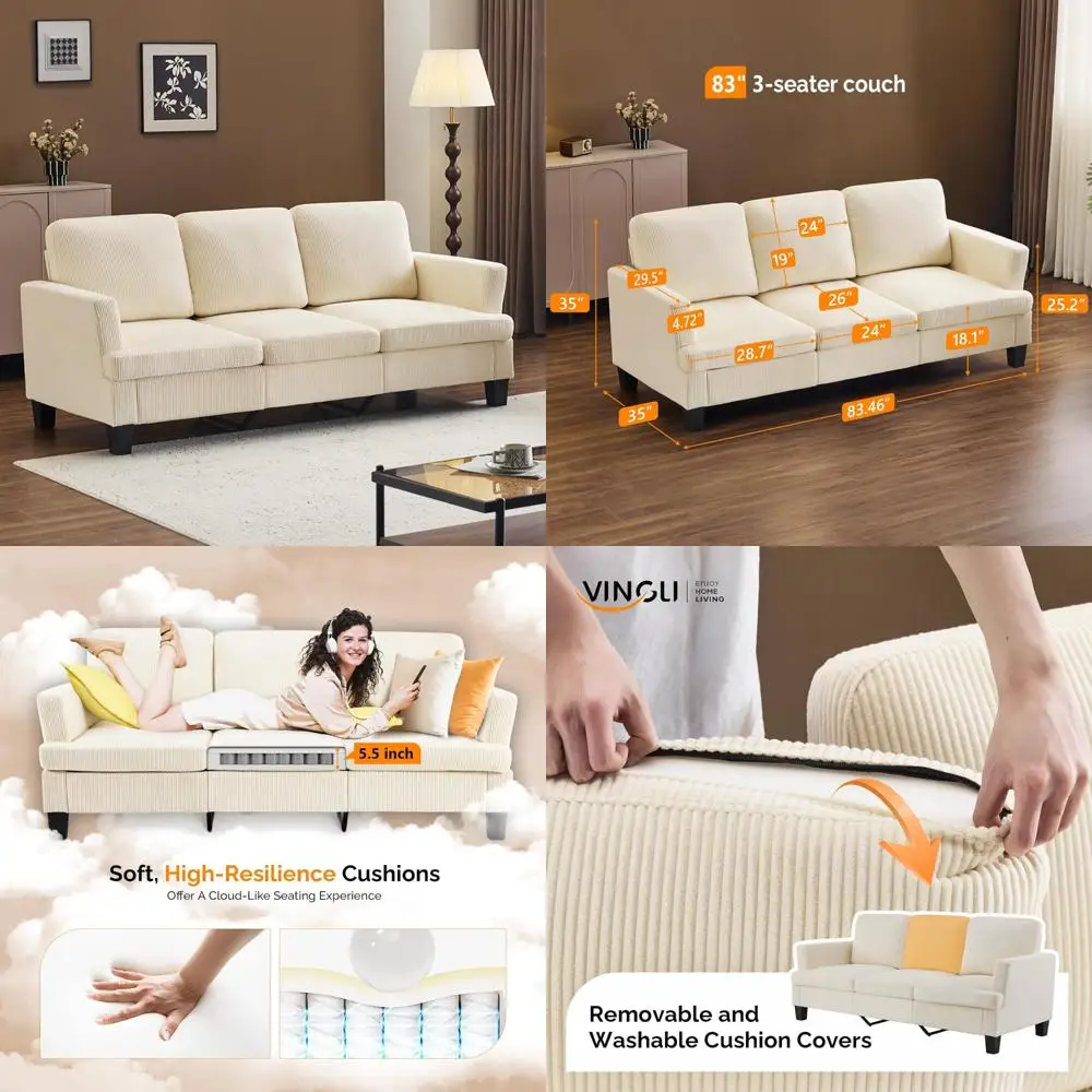 "83 Inch Modern Cor… - image