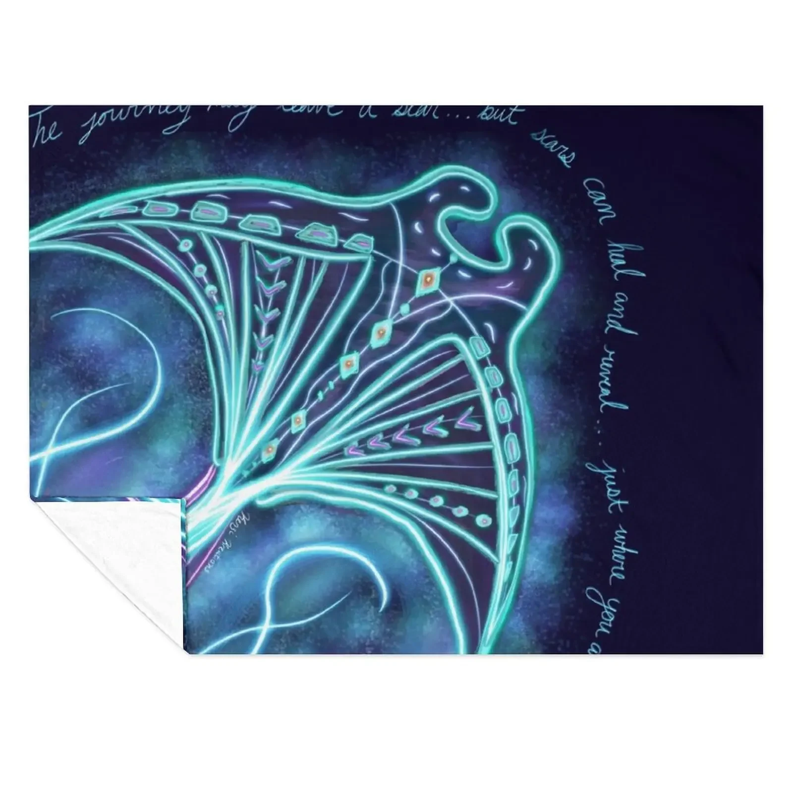 

Sting Ray Art Throw Blanket blankets ands Summer Beddings Flannel Summer Blankets