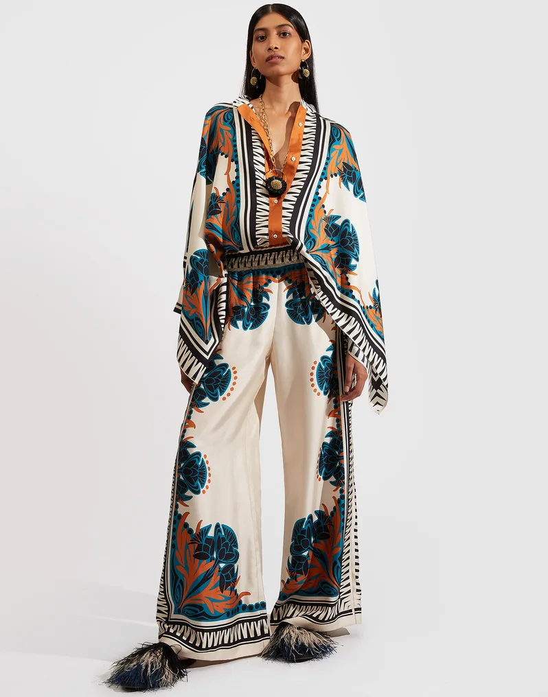 

Boho Irregular Pink Cloak Shirts And Pants Two Pieces Sets Women Summer Casual Loose Batwing Sleeve Shirts Outfits