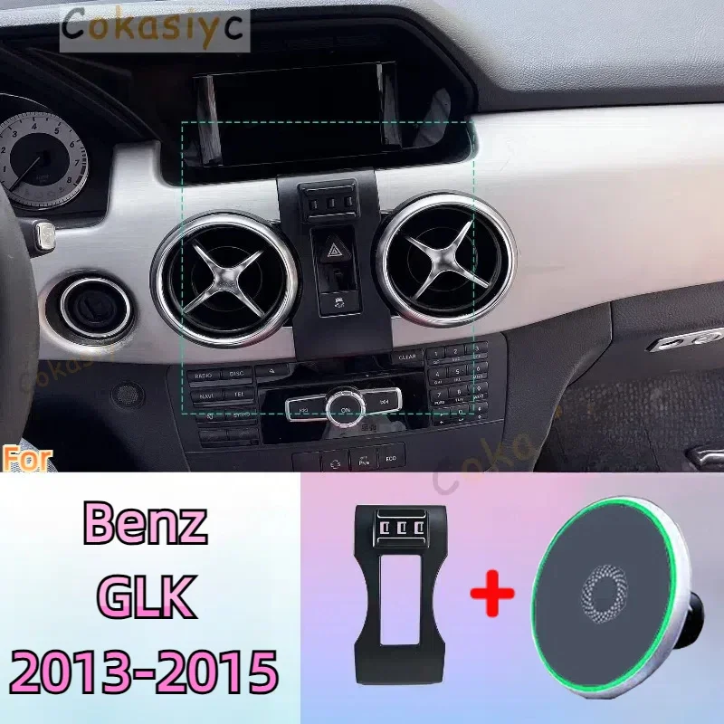 

Для Mercedes Benz 2013 2014 2015 GLK X204 Магнитный держатель телефона 15 Вт Беспроводная зарядка Подставка для телефона MagSafe Поддержка телефона на заказ