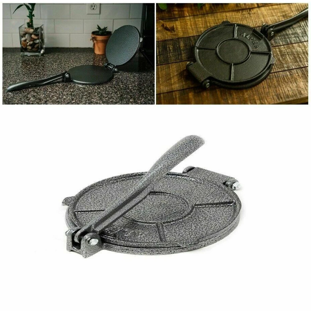 8 Inch Tortilla Press Cast Aluminum Flour Corn Flatbread Pita Press Tacos Maker Dough Press Restaurant Home Pie Tool For Kitchen