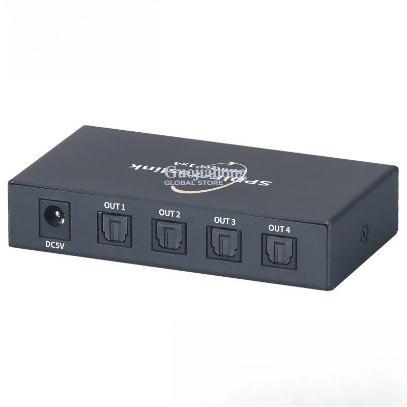 Digital fiber optic audio splitter 1 point 4SPDIF one in four out Toslink splitter