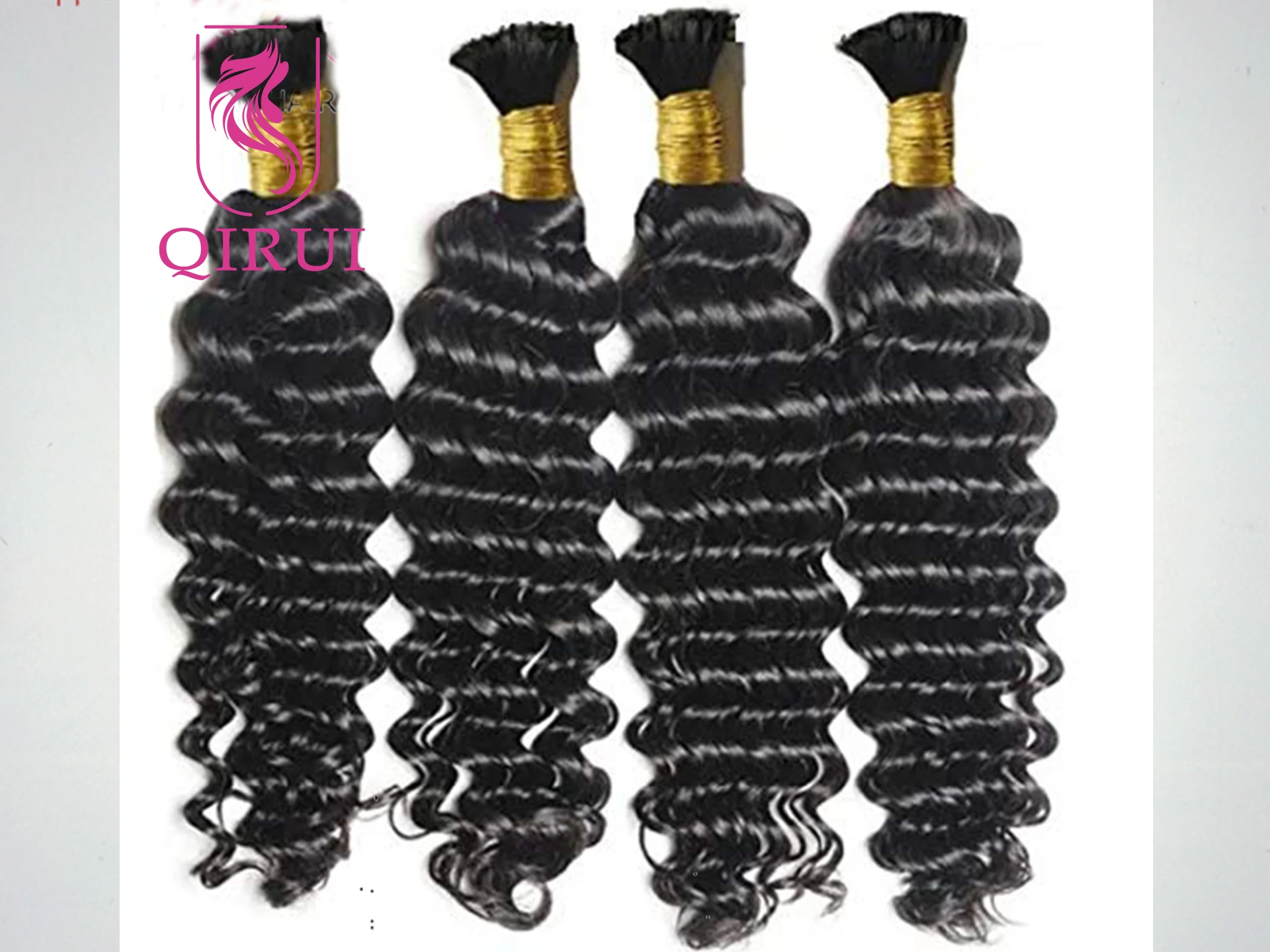 Deep Curly 1/3pcs Human Hair Bulk NO Weft Malaysian Hair Bulks For Braiding 100g Natural Color #1#2#4#27