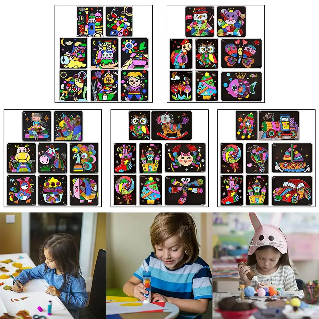 Aprendizagem desenho brinquedos diy transferência adesivo pintura artesanato prancheta