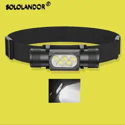 Mini LED Headlight 1920LM White 7000-8000K Flashlight 18650 Battery Memory Headlamp Type-C USB Head Light Lamp Flash Torch