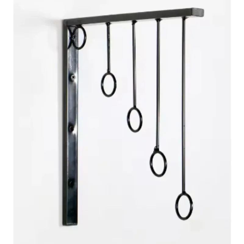 3Pcs Wall Mount Metal Cloth Rack With 5 Hanging Rings Garment Retail Shop Display Home Closet Storage