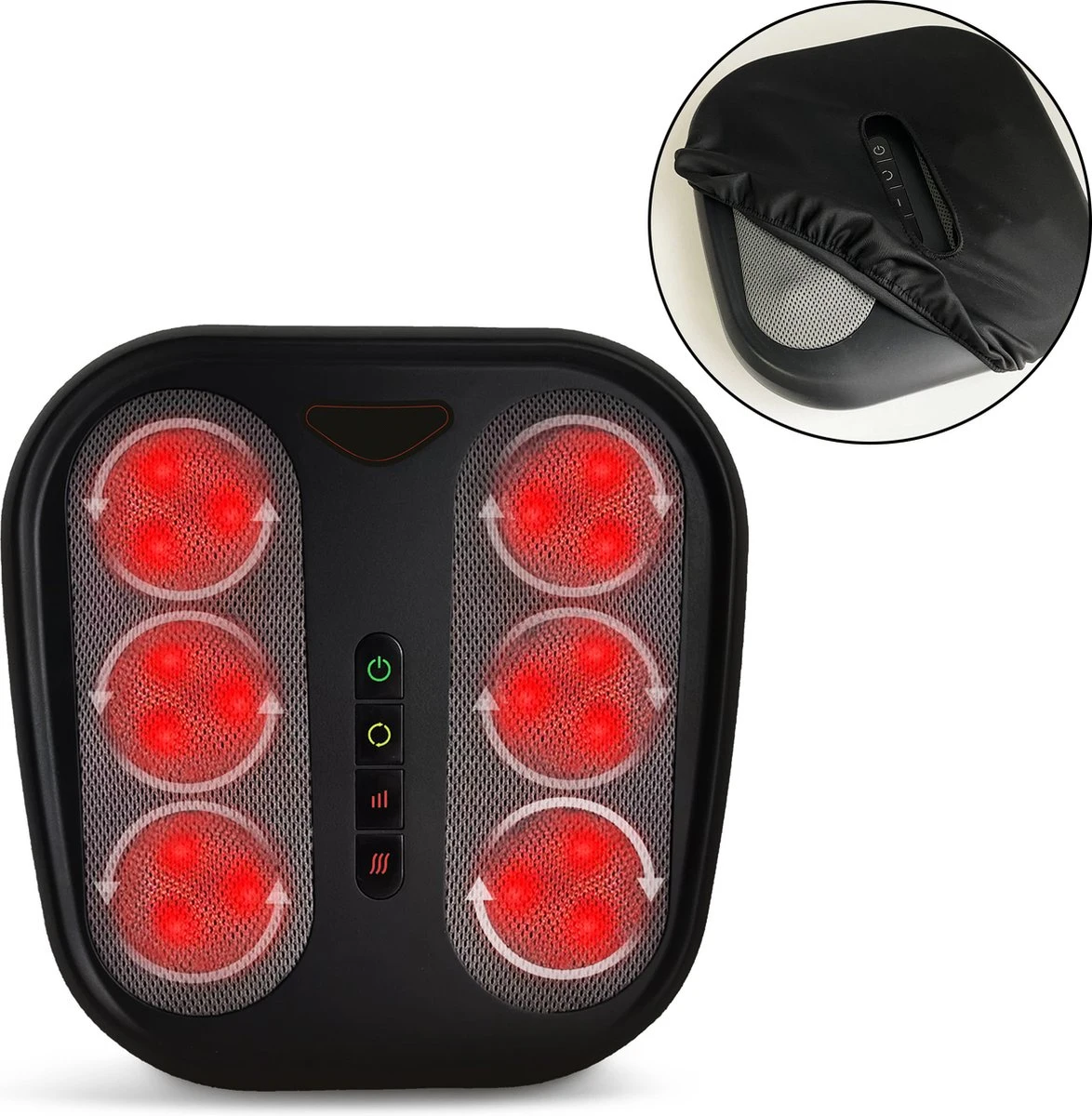 

Shiatsu Foot Massager with Heat, Washable Cover Kneading Foot Back Massager, Heated Foot Warmer, Electric Feet Massager Machine