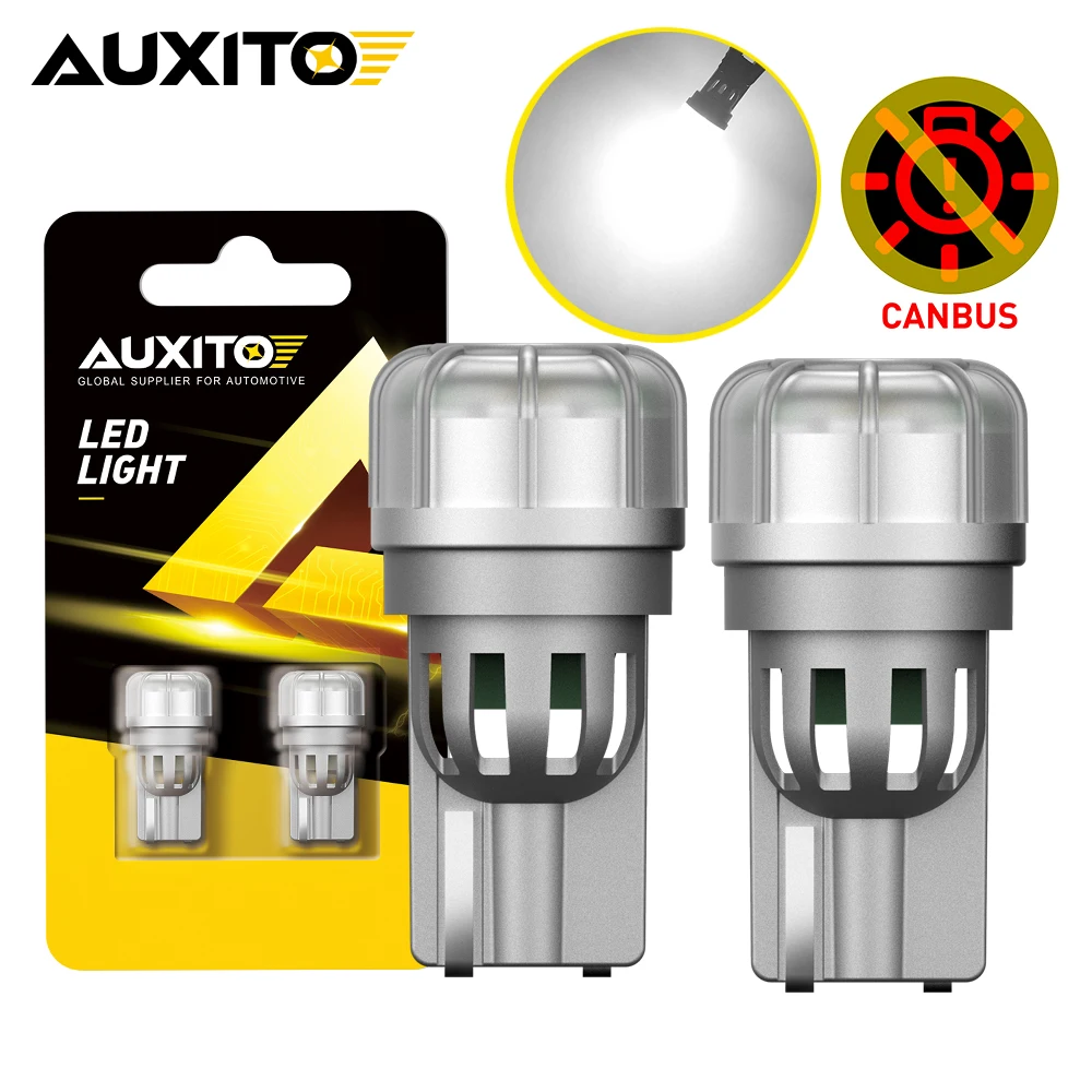AUXITO 2 шт. Canbus T10 светодиодные лампы супер яркие W5W 194 168 2825 5W5 автомобильная лампа для номерного знака дверная лампа парковочный фонарь белый янтарь