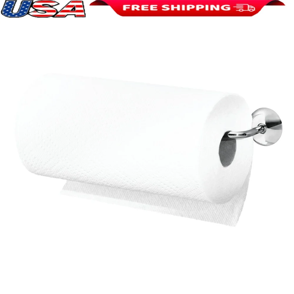 Хромированный держатель для бумажных полотенец, элегантный дизайн, монтируемый кухонный аксессуар, диспенсер для бумажных полотенец, домашний органайзер, прочное современное хранилище