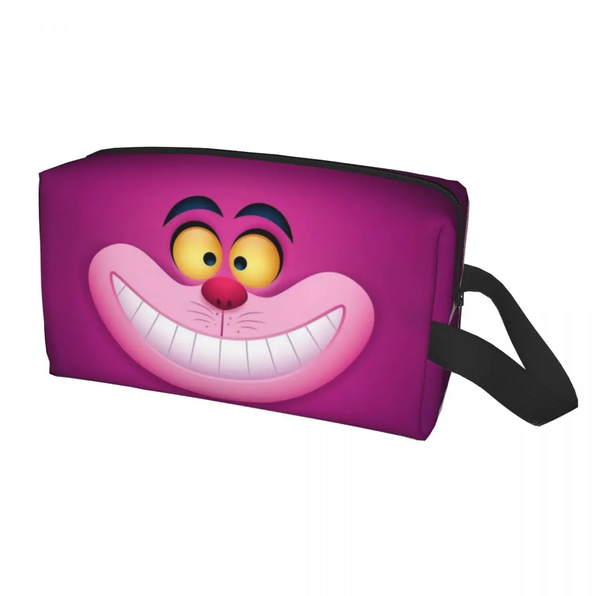 Custom Smiling Cheshire Cat Cosmetic Bag Women Cute Big Capacity Animal Makeup Case Beauty Storage Toiletry Bags