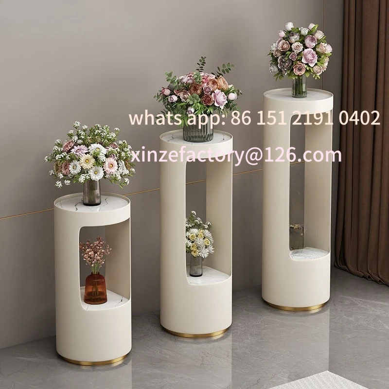 

Customizable Cream Wind Light Luxury Interior Decoration Flower Stand Balcony Floor Multi-layer Modern Simple Storage Shelf