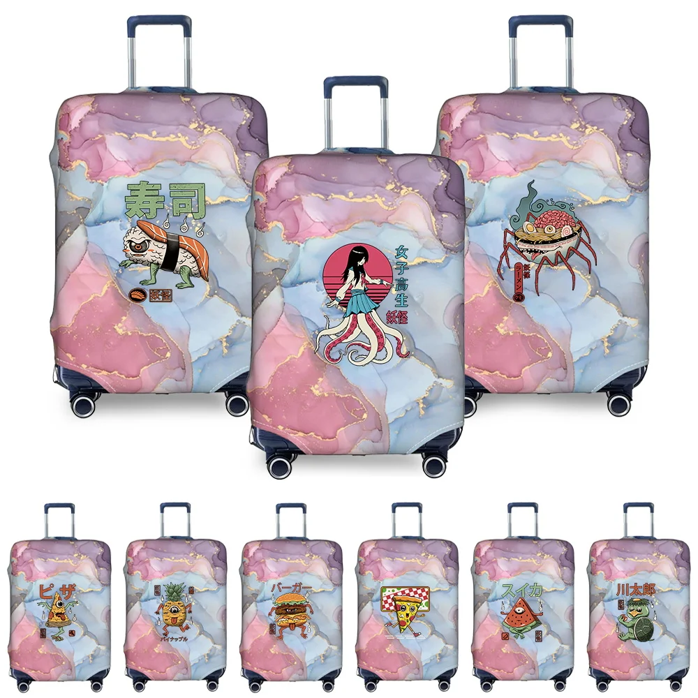 Luggage Compartment Protective Cover Wear Resistant Stretch Fabric Dust Cover Durable Travel Case Cover Cute Monster Series