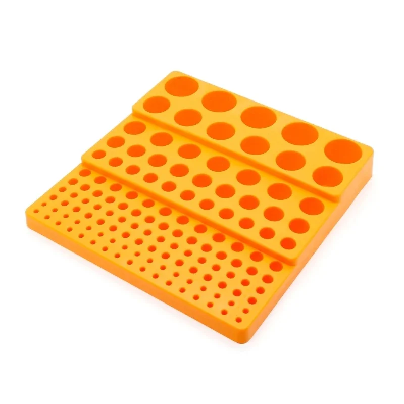 Milling Bit Storage Tray with 131 Holes,Plastic Drill Bit Endmill Storage Box for 4-32mm Milling Cutter Tool