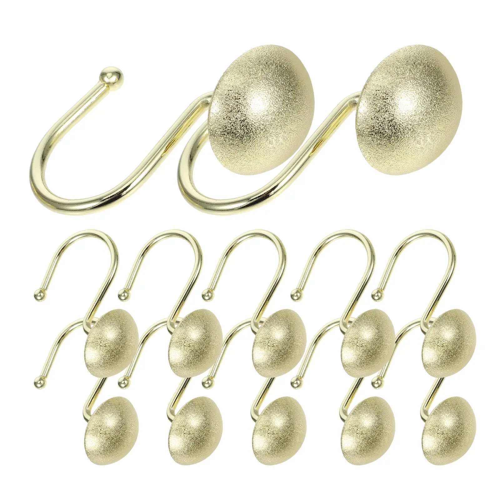 12 Pcs Bath Curtain Hooks Iron Semicircle Shower Hooks for Stainless Steel Curtains Easy Installation Versatile Use