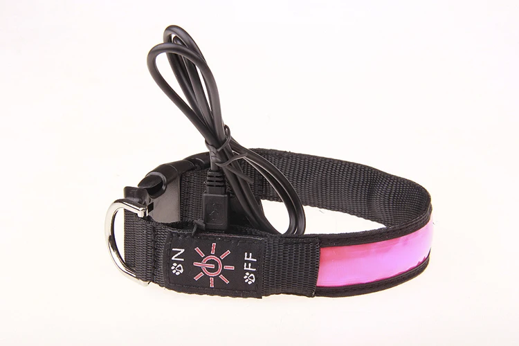 Pinkycolor USB Lade LED Hund Kragen Leucht Licht Nacht Sicherheit Reflektierende Leder Glühenden Kragen Für Hunde Haustiere Wiederaufladbare – Detail 14