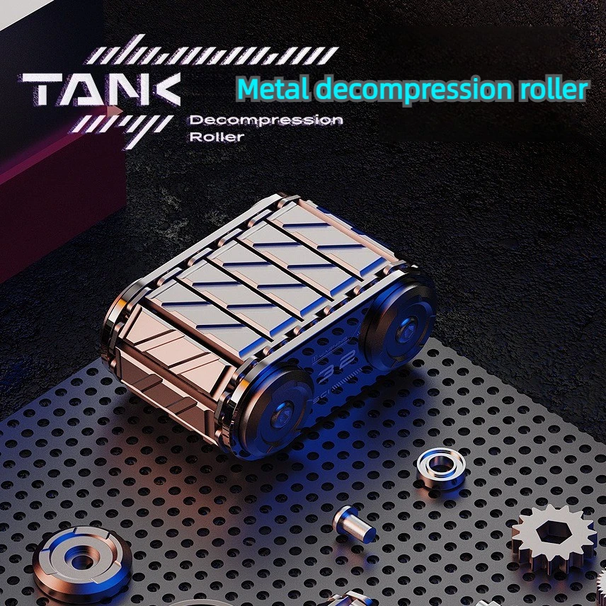タンク型フィジェットローラーメタル EDC 抗ストレスフィジェットおもちゃオフィスデスクポータブルおもちゃ不安ストレスリリーフおもちゃ大人のギフト
