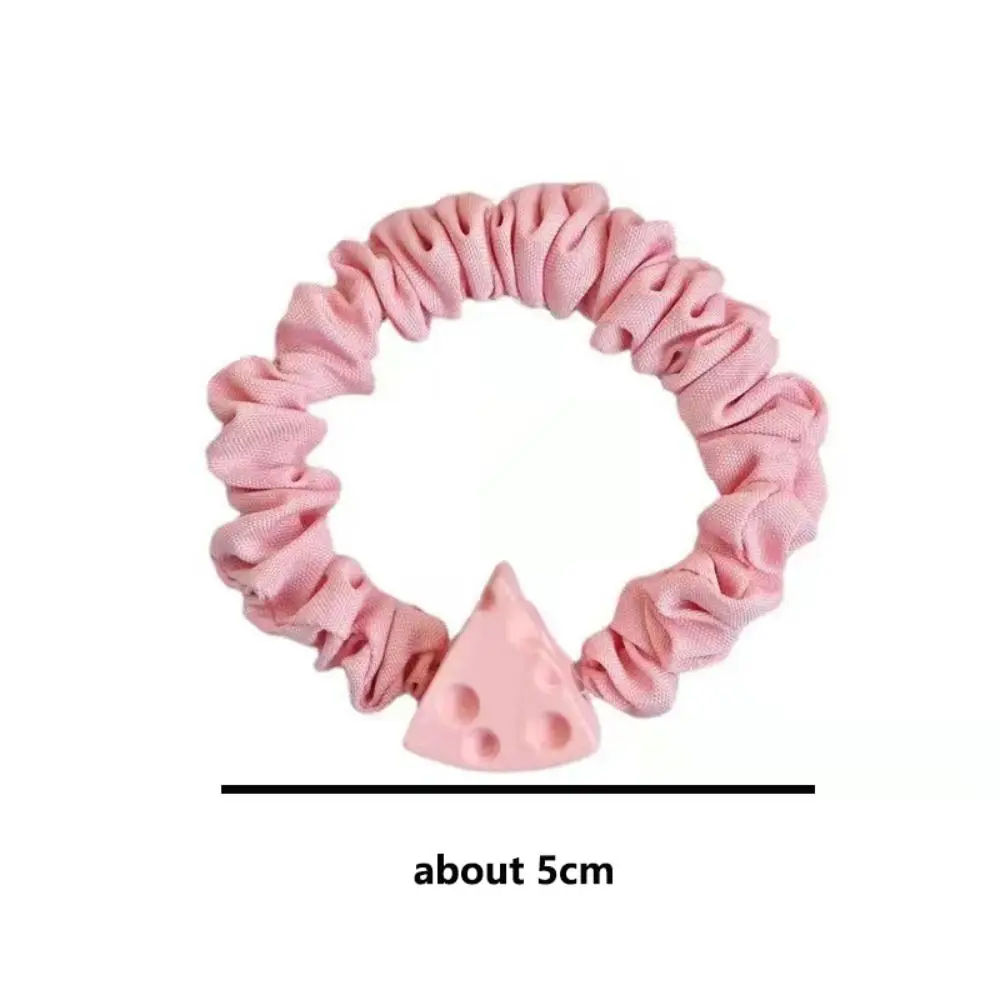Cheese Heart Wrinkle Hair Band Ponytail High Elastic Sweet Hair Rope Little Fresh Candy Color Bow Headband