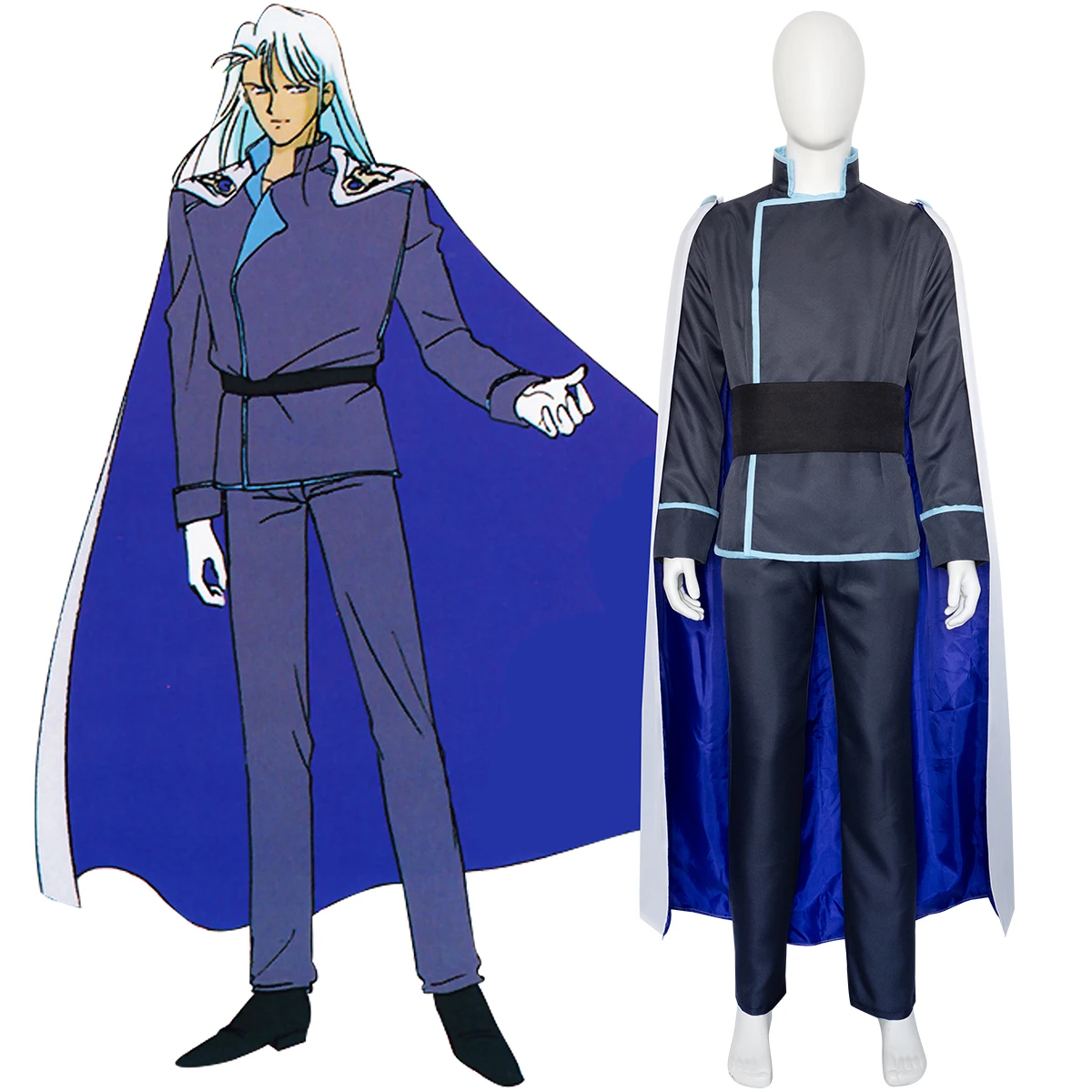 

Dark Kingdom Four Kings of Heaven Shitennou General Kunzite Cosplay Costume Anime Gray Uniform Outfit